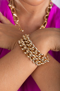 Gold plated Curb chain, Gold Chunky Bracelet, Toggle Clasp, Gold Statement Bracelet,Topaz Jewelry