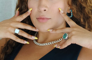Green Gemstone Ring,Green Statement Ring,Chrysocolla Ring - Topaz Jewelry