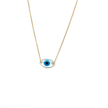 Load image into Gallery viewer, Eye Necklace, Mother of Pearl Eye Necklace, Topaz Jewelry
