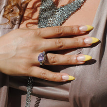 Load image into Gallery viewer, Sterling Silver Oval Amethyst Ring - Topaz Jewelry