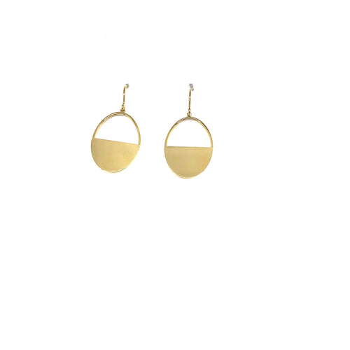 10K Gold Earrings,Oval Gold Earrings- Topaz Jewelry