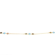 Load image into Gallery viewer, solid Gold Evil Eye Bracelet,Topaz Jewelry