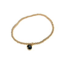 Load image into Gallery viewer, Black Eye Stretchy Gold Anklet,Evil Eye Anklet ,Stretch Anklet - Topaz Jewelry
