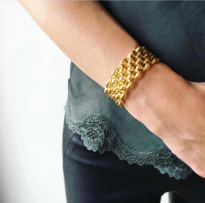 Brushed Gold Cuff - Topaz Jewelry