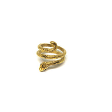 Load image into Gallery viewer, Gold Snake Ring, Stainless Steel Gold Snake Ring, Topaz Jewelry
