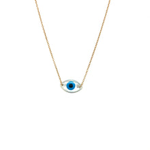 Load image into Gallery viewer, Evil Eye Necklace, Mother of Pearl Eye Necklace, Topaz Jewelry 
