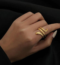 Load image into Gallery viewer, Gold Snake Ring, KTWO Jewelry, Stainless Steel Gold Snake Ring
