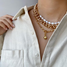 Load image into Gallery viewer, Gold Plated Chunky Chain,Gold Plated Curb Chain Necklace,Topaz Jewelry
