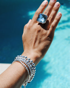 Sterling Silver Tiffany Style Bracelet,Topaz Jewelry