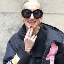 Load image into Gallery viewer, Judith Maria Bradley Wearing the Riley Ring,Silver Statement Ring,Swarovski Crystal Statement Ring,Topaz Jewelry