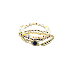 Load image into Gallery viewer, Oval Pearls Bracelet,Stretch Pearl Bracelet,Colourful Pearl Bracelet,Topaz Jewelry
