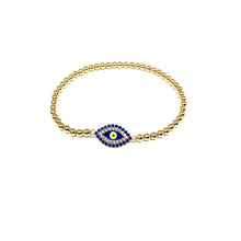 Load image into Gallery viewer, Evil Eye Stretch gold filled Bracelet - Topaz Jewelry