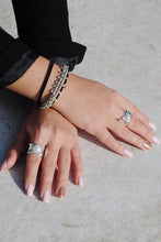 Load image into Gallery viewer, Silver Statement Ring, Large Pearl Ring, Pearl Statement Ring, Chunky Pearl Ring ,Topaz Jewelry