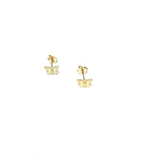 Load image into Gallery viewer, 10K Solid Gold Butterfly Stud Earrings,Topaz Jewelry
