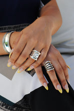 Load image into Gallery viewer, Silver Statement Ring,Swarovski Crystal Statement Ring,Topaz Jewelry