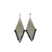 Load image into Gallery viewer, Blue Crystal Statement Earrings,Statement Mesh Earrings - Topaz Jewelry
