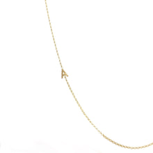 Load image into Gallery viewer, 10K Gold Initial A Necklace,Letter Necklace,Topaz Jewelry
