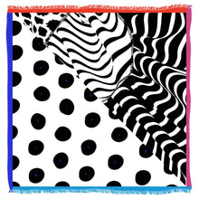 Load image into Gallery viewer, Interesting Times Scarf ,Black and White Scarf,Suzy Roher - Topaz Jewelry