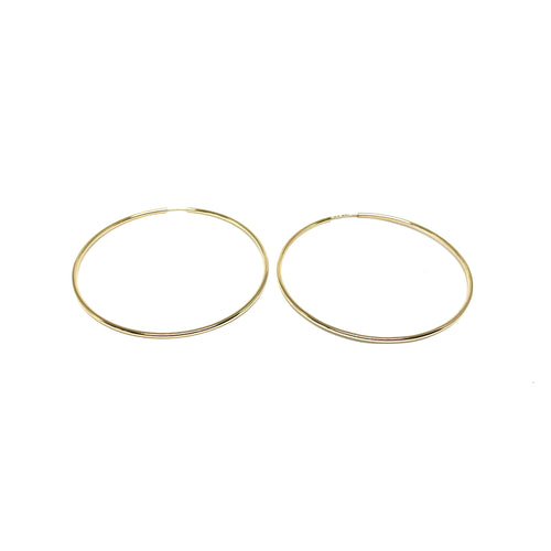 Thin Gold Vermeil Hoop Earrings,50mm Gold Vermeil Thin Hoop Earrings,Topaz Jewelry