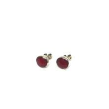 Load image into Gallery viewer, Red Jade Post Earrings,Red Jade Sterling Silver Post Earrings, Topaz Jewelry

