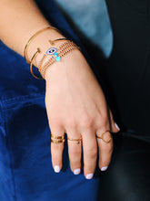 Load image into Gallery viewer, Evil Eye Stretch gold filled Bracelet - Topaz Jewelry
