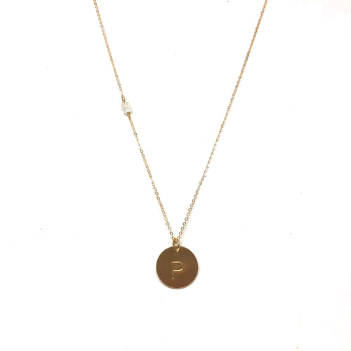 Initial P Necklace - Topaz Custom Jewelry