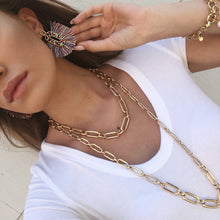 Load image into Gallery viewer, Gold Plated Oval Links Necklace,Short Link Necklace - Topaz Jewelry