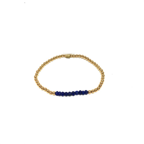 Gold Filled Blue Sapphire Stretch Bracelet,Topaz Jewelry