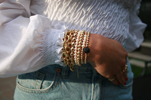 Gold Filled Stretchy Bracelet,Gold Oval Stretch Bracelet ,Topaz Jewelry