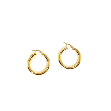 Load image into Gallery viewer, Thic Solid Gold Hoop Earrings,Topaz Jewelry
