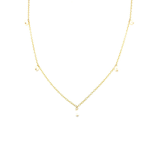 Mini Pearls Satellites Necklace, Topaz Jewelry