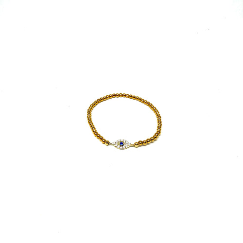 Gold Filled Evil Eye Stretch  Bracelet 