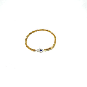 Gold Filled Hamsa Stretch Bracelet 