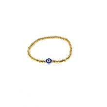 Load image into Gallery viewer, Gold Filled Small Evil Eye Stretch Bracelet
