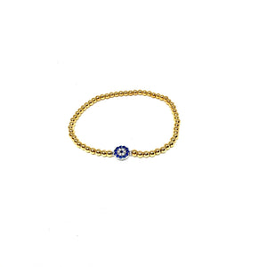 Gold Filled Small Evil Eye Stretch Bracelet