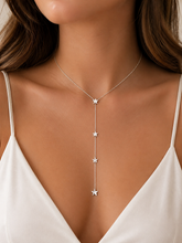 Load image into Gallery viewer, Star Lariat Necklace, Star Necklace,Dainty Star Necklace,Topaz Jewelry
