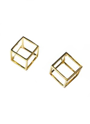 3D Square Earrings - Topaz Jewelry