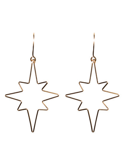 Open Star Gold Vermeil Light Weight Earrings - Topaz Jewelry