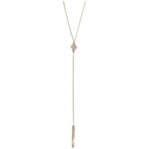 Hamsa Lariat Necklace - Topaz Jewelry