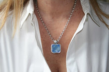 Load image into Gallery viewer, Blue Swarovski Crystal Statement Necklace, Topaz Jewelry
