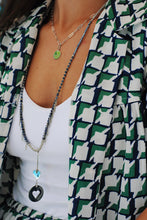 Load image into Gallery viewer, Blue Sapphire Charms Necklace,Blue Heart Long Necklace - Topaz Jewelry
