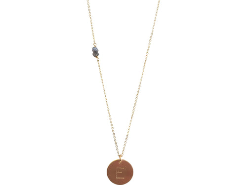 Initial E Necklace - Topaz Jewelry