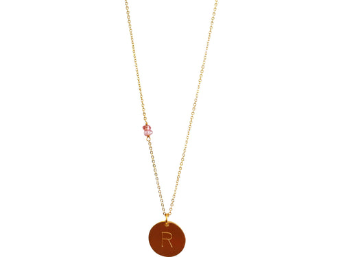 Initial R Necklace - Topaz Jewelry