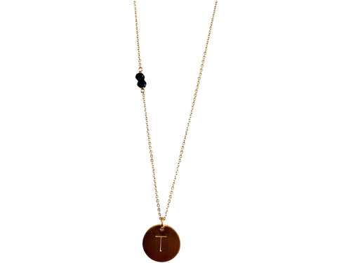 Initial T Necklace - Topaz Jewelry