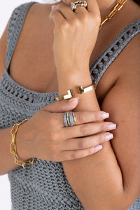 Stainless Steel Link Bracelet,Gold Links Bracelet,Textured Bracelet,Topaz Jewelry