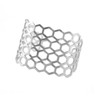 Honeycomb Silver Cuff - Topaz Jewelry