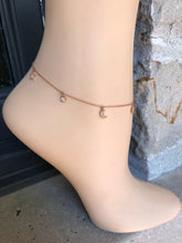 Load image into Gallery viewer, Rose Gold Anklet,Rose Gold Charms Anklet,Rose Gold Anklet Toronto,Topaz Jewelry
