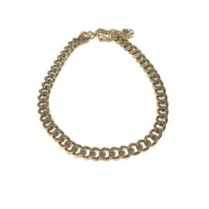 Gold Stainless Steel Cuban Choker Necklace, Wrap Gold Cuban Chain Bracelet, Topaz Jewelry