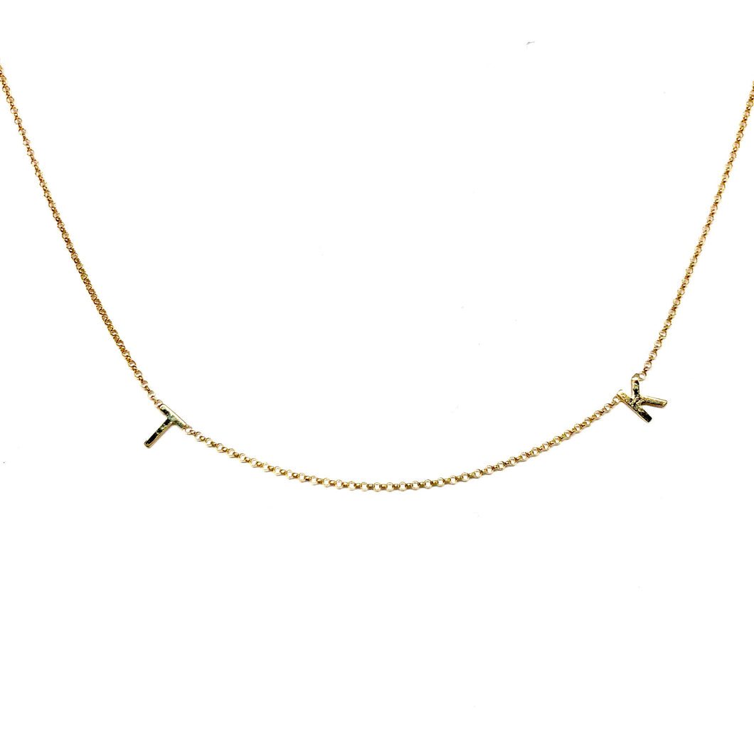 Tiny Floating Initial Necklace - Topaz Custom Jewelry