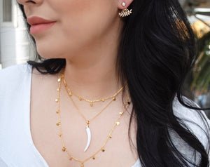 White Horn Necklace - Topaz Custom Jewelry
